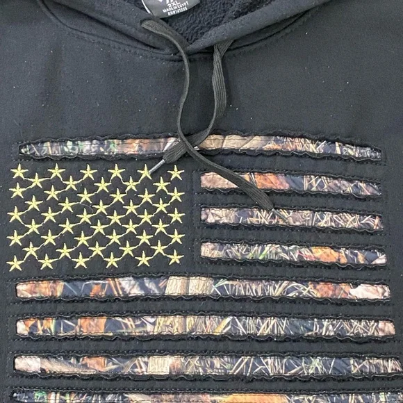 Buffalo Outdoors Men’s 2XL Hoodie Sweatshirt Pullover USA American Flag - Picture 6 of 16